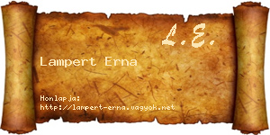 Lampert Erna névjegykártya
